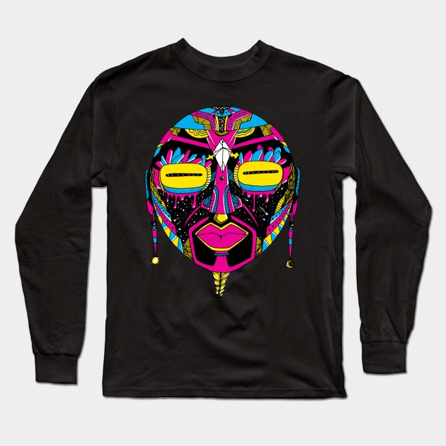 CMYK African Mask 2 Long Sleeve T-Shirt by kenallouis